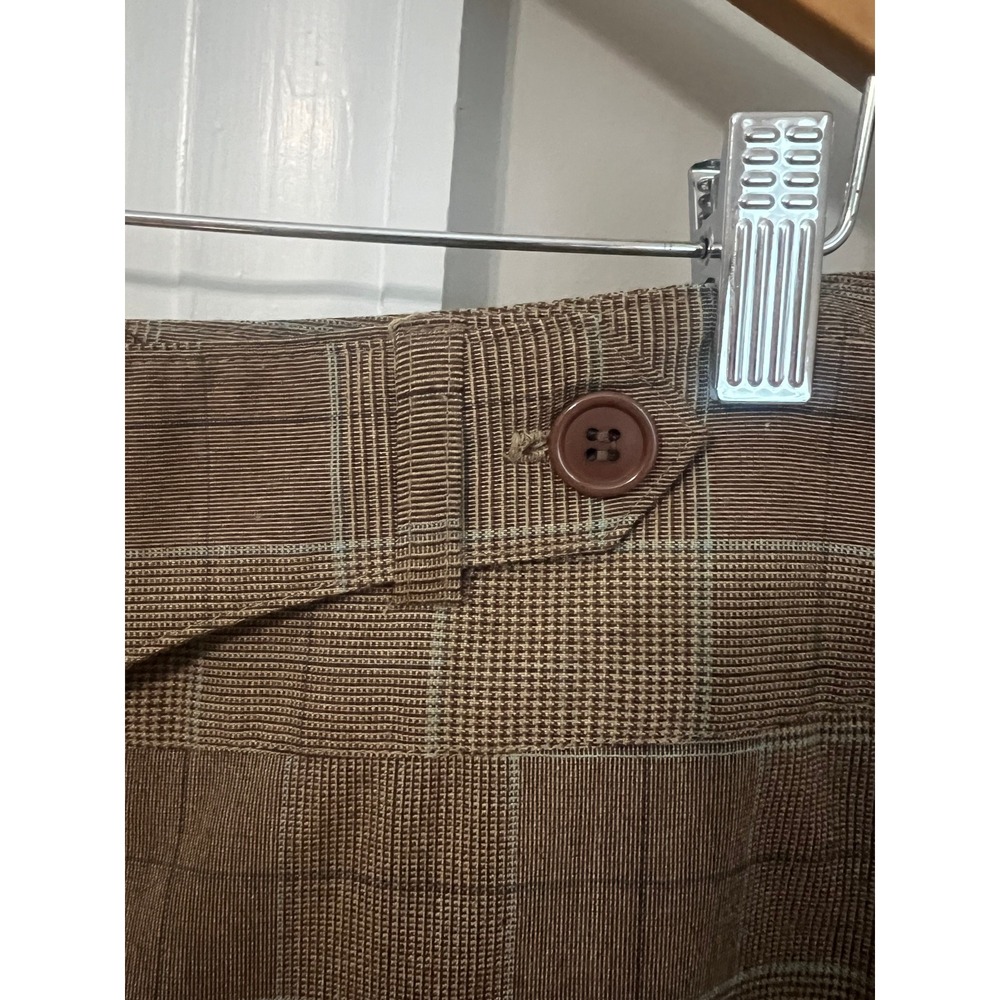 David Paul Plaid Culottes Wide Leg Pants Womens Size 8 Brown Career Vintage USA - Picture 4 of 12